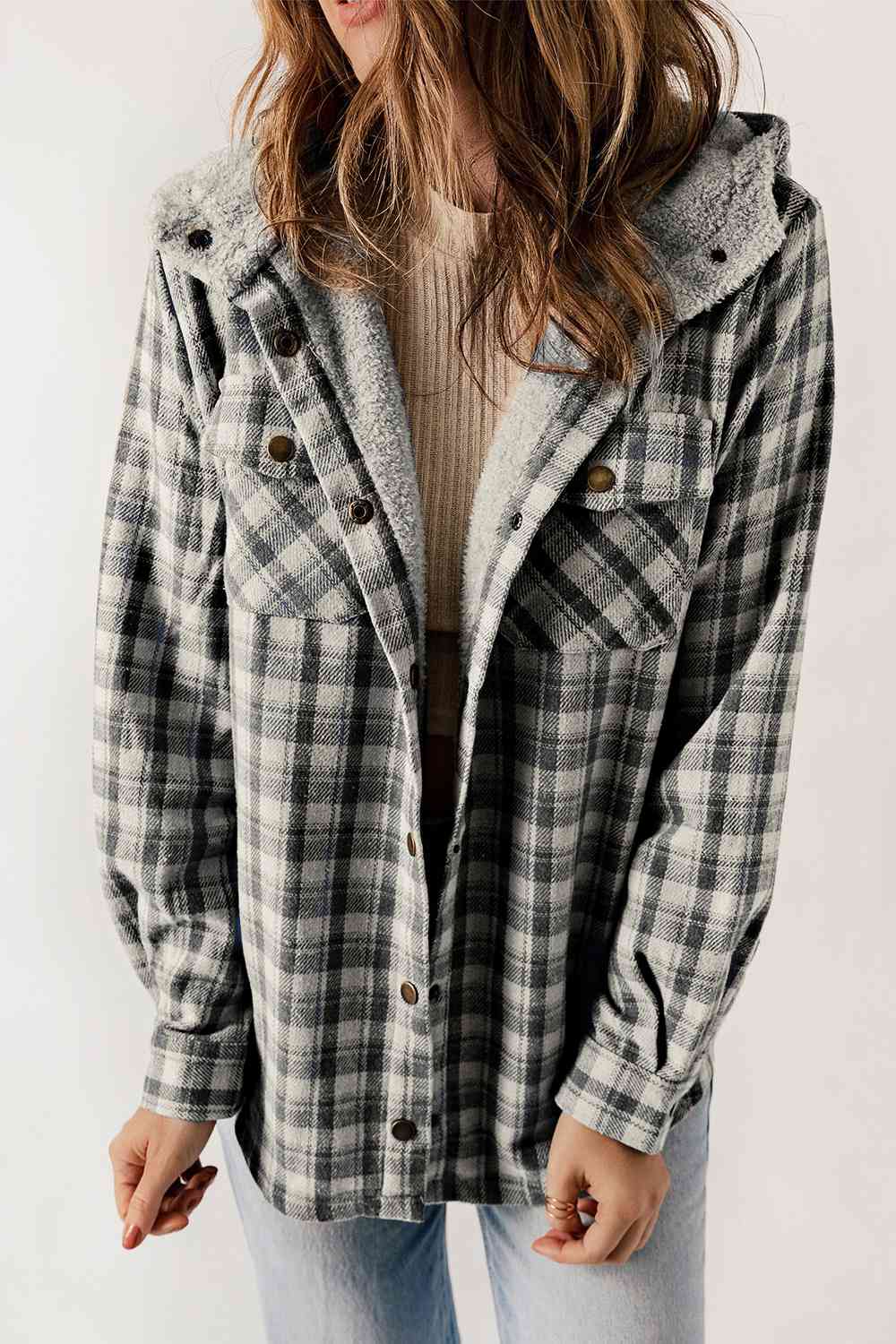 Viral Plaid Hooded Jacket