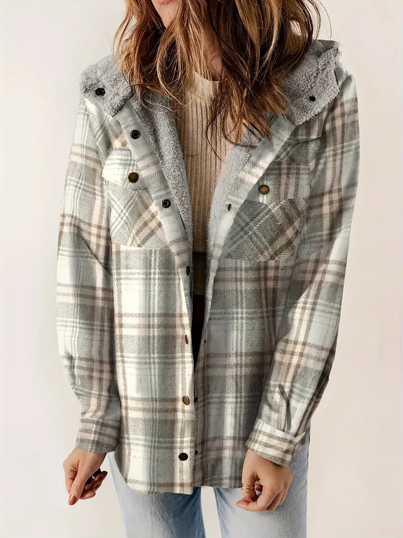 Viral Plaid Hooded Jacket