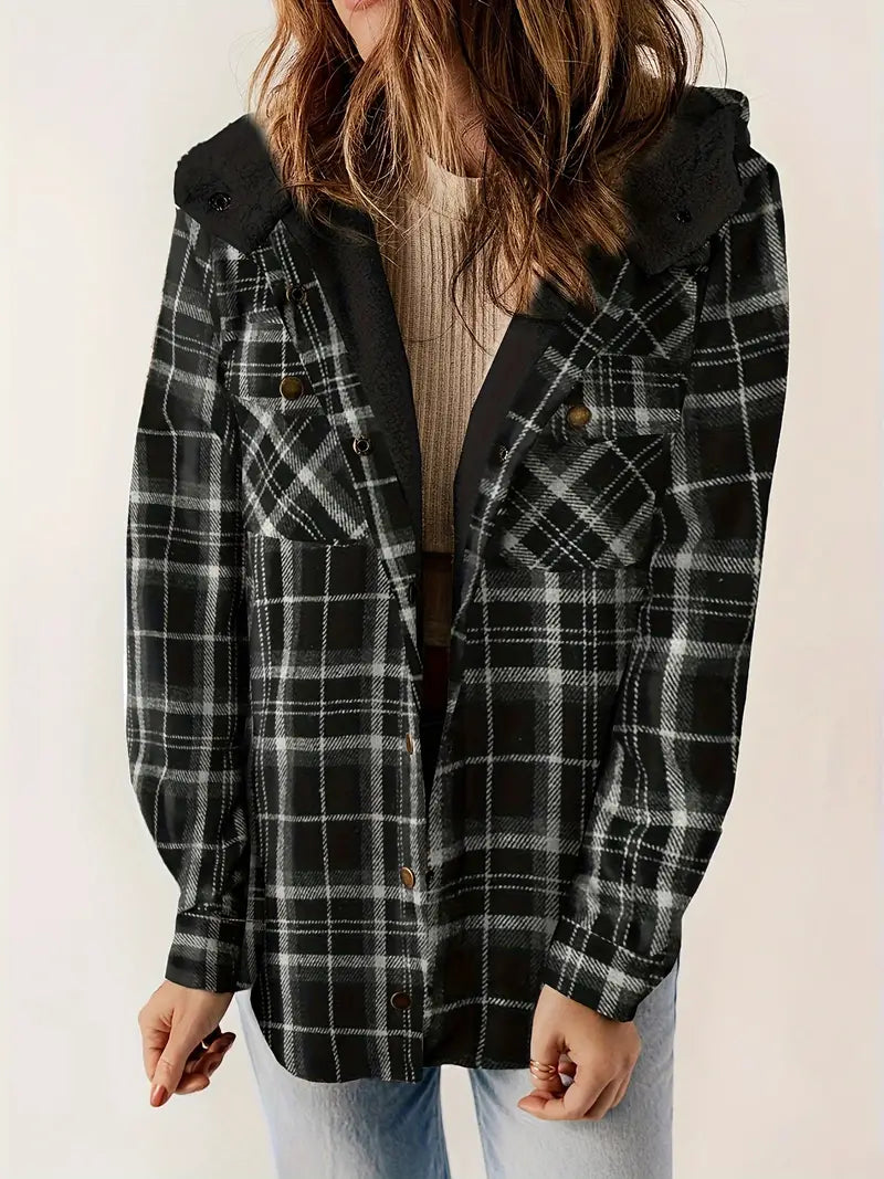 Viral Plaid Hooded Jacket