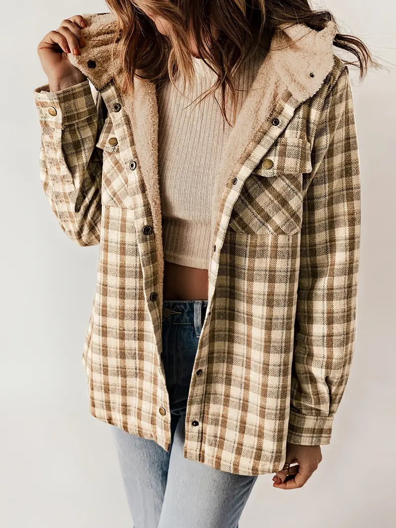 Viral Plaid Hooded Jacket