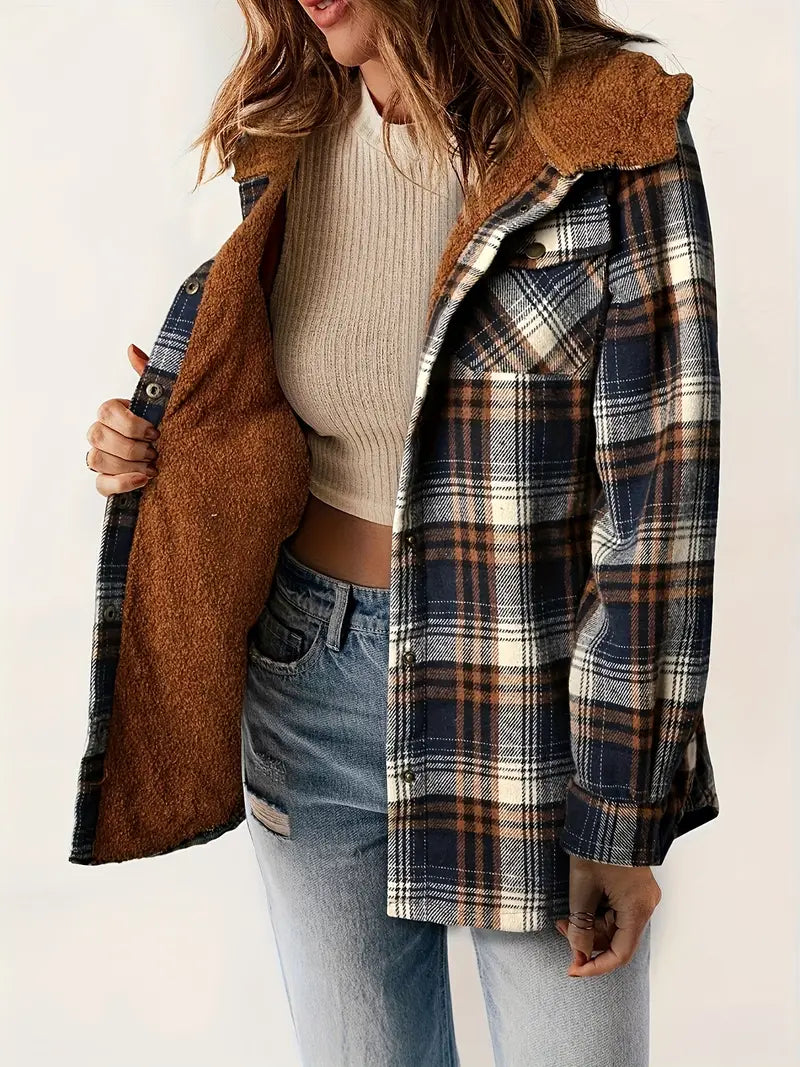 Viral Plaid Hooded Jacket